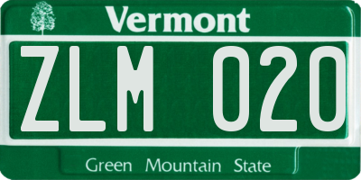VT license plate ZLM020