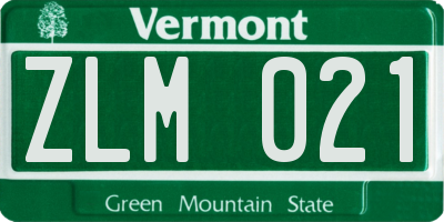 VT license plate ZLM021