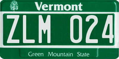 VT license plate ZLM024