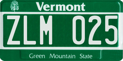 VT license plate ZLM025