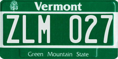 VT license plate ZLM027