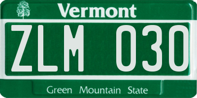 VT license plate ZLM030