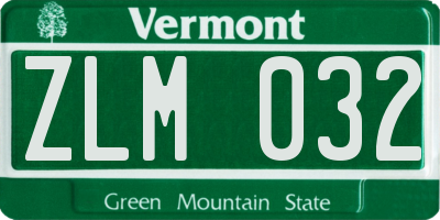 VT license plate ZLM032