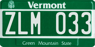 VT license plate ZLM033