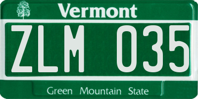 VT license plate ZLM035