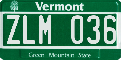 VT license plate ZLM036