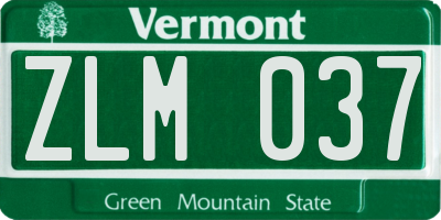 VT license plate ZLM037