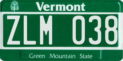 VT license plate ZLM038