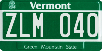 VT license plate ZLM040
