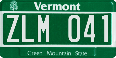 VT license plate ZLM041