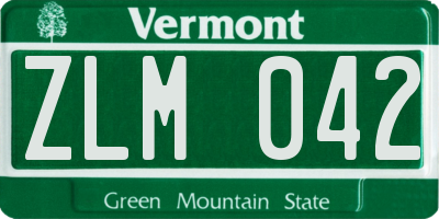 VT license plate ZLM042