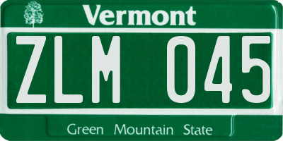 VT license plate ZLM045