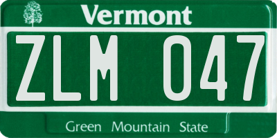 VT license plate ZLM047