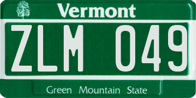 VT license plate ZLM049