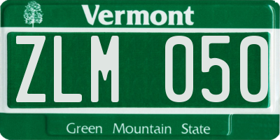 VT license plate ZLM050