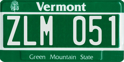 VT license plate ZLM051