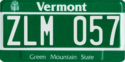 VT license plate ZLM057