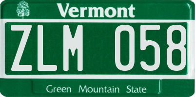 VT license plate ZLM058