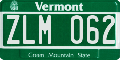 VT license plate ZLM062