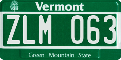 VT license plate ZLM063