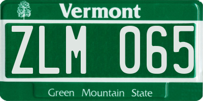 VT license plate ZLM065