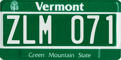 VT license plate ZLM071