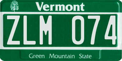 VT license plate ZLM074