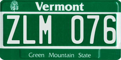 VT license plate ZLM076