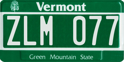 VT license plate ZLM077