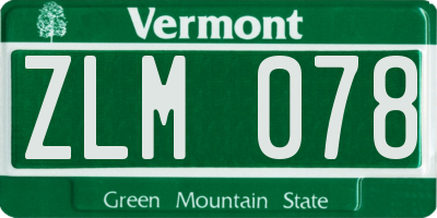 VT license plate ZLM078