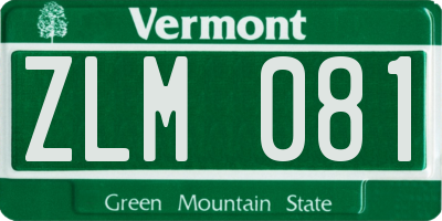 VT license plate ZLM081