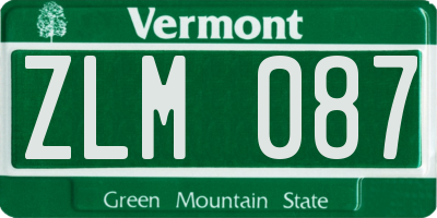 VT license plate ZLM087