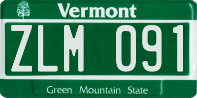 VT license plate ZLM091