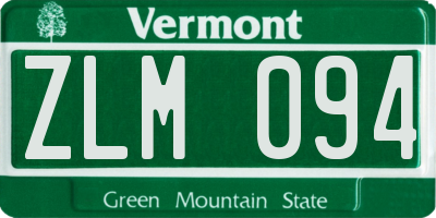 VT license plate ZLM094