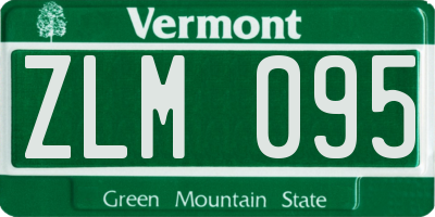 VT license plate ZLM095
