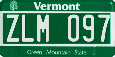 VT license plate ZLM097