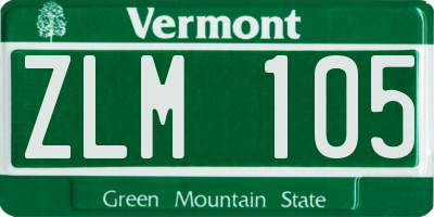 VT license plate ZLM105