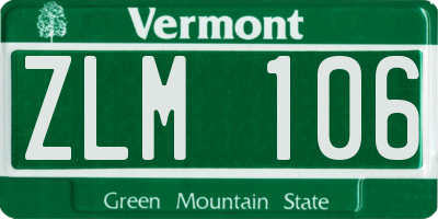VT license plate ZLM106