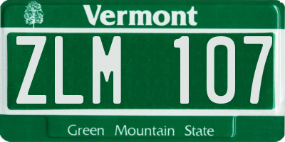 VT license plate ZLM107