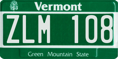 VT license plate ZLM108