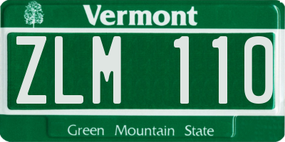VT license plate ZLM110