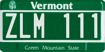 VT license plate ZLM111