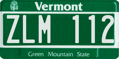 VT license plate ZLM112