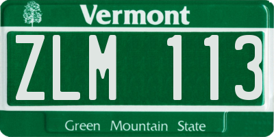 VT license plate ZLM113