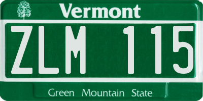 VT license plate ZLM115