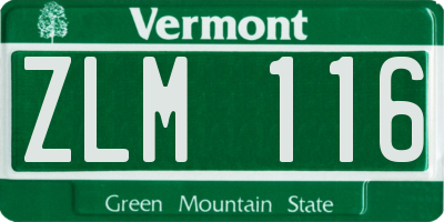 VT license plate ZLM116