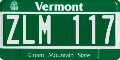 VT license plate ZLM117