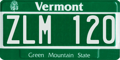 VT license plate ZLM120