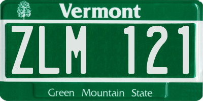 VT license plate ZLM121