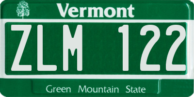 VT license plate ZLM122